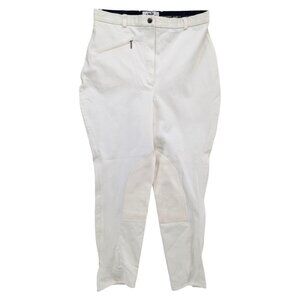 Harry Hall Knee Patch Breeches Pants Womens White Stretch Equestrian Size 30